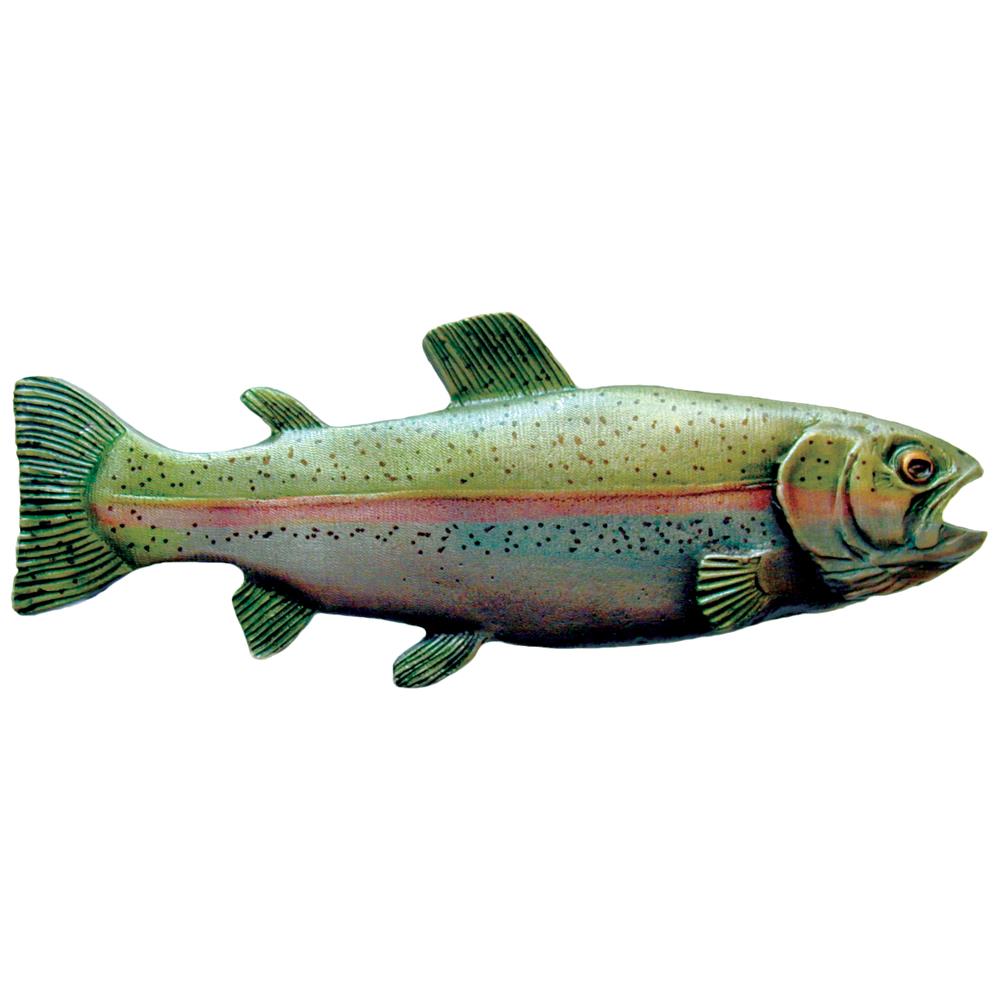 Notting Hill NHP-648-PHT-L Rainbow Trout Pull Hand-tinted Antique Pewter (Left side/faces right)